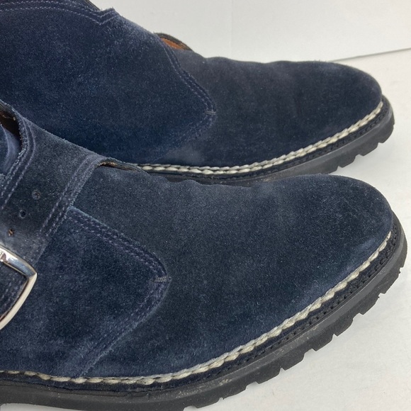 BONTONI Visionario Men’s Navy Blue Suede Monk Boot 9.5 Italian Luxury Designer main image 9